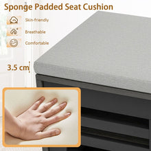 Load image into Gallery viewer, Shoe Bench with 6 Storage Compartments and 3 Adjustable Shelves and Cushion
