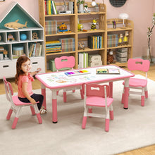 Load image into Gallery viewer, Kids Table and 4 Chairs Set with Graffiti Desktop for Home Daycare School

