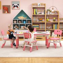 Load image into Gallery viewer, Kids Table and 4 Chairs Set with Graffiti Desktop for Home Daycare School
