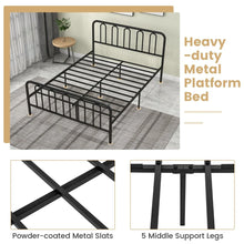 Load image into Gallery viewer, King Size Metal Bed Frame with Headboard and Footboard

