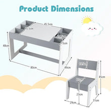 Load image into Gallery viewer, Multifunctional Kids Table and 2 Chairs Set with Whiteboard
