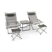 Load image into Gallery viewer, 5 Piece Patio Sling Chair Set with Ottoman and Coffee Table
