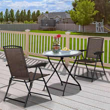 Load image into Gallery viewer, Set of 4 Patio Folding Chairs Portable Garden Armchairs Adjustable
