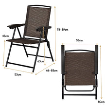 Load image into Gallery viewer, Set of 4 Patio Folding Chairs Portable Garden Armchairs Adjustable
