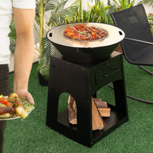 Load image into Gallery viewer, Heavy Duty Fire Pit With firewood rack and Fire Poker
