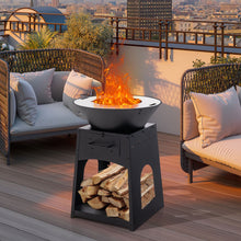Load image into Gallery viewer, Heavy Duty Fire Pit With firewood rack and Fire Poker
