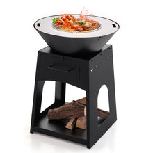 Load image into Gallery viewer, Heavy Duty Fire Pit With firewood rack and Fire Poker
