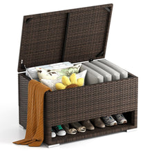 Load image into Gallery viewer, PE Rattan Storage Bin with Waterproof Liner and Shoe Rack
