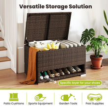 Load image into Gallery viewer, PE Rattan Storage Bin with Waterproof Liner and Shoe Rack
