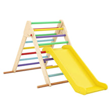 Load image into Gallery viewer, Pikler Triangle Set Foldable Triangle Climber with Slide
