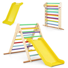 Load image into Gallery viewer, Pikler Triangle Set Foldable Triangle Climber with Slide
