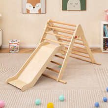 Load image into Gallery viewer, Pikler Triangle Set Foldable Triangle Climber with Slide
