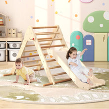 Load image into Gallery viewer, Pikler Triangle Set Foldable Triangle Climber with Slide
