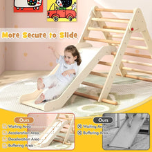 Load image into Gallery viewer, Pikler Triangle Set Foldable Triangle Climber with Slide
