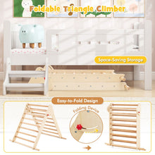 Load image into Gallery viewer, Pikler Triangle Set Foldable Triangle Climber with Slide

