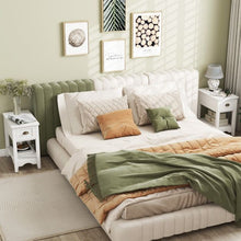 Load image into Gallery viewer, Rectangular Nightstand with 1 Drawer 1 Storing Shelf and 4 Solid Rubber wood Legs
