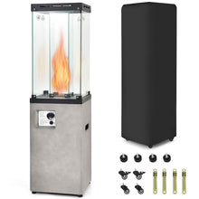 Load image into Gallery viewer, 41,000 BTU Propane Patio Heater Rolling Glass Tube Standing Gas Heater w/ Cover
