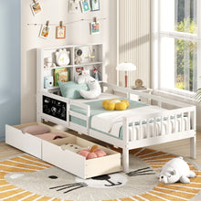 Load image into Gallery viewer, Single Size Bed Frame with 2 Storage Drawers White
