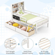 Load image into Gallery viewer, Single Size Bed Frame with 2 Storage Drawers White
