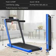 Load image into Gallery viewer, 2 in 1 Folding Treadmill Electric 1-12KM/H Walking Running Machine Bluetooth
