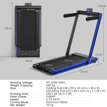 Load image into Gallery viewer, 2-in-1 Folding Treadmill Under Desk Walking Treadmill with Dual LED Display
