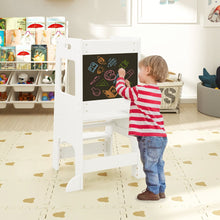 Load image into Gallery viewer, Toddler Kitchen Step Stool with Activity Chalkboard and Adjustable Height
