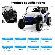 Load image into Gallery viewer, 12V Kids Ride on UTV 2-Seater Electric Car with Remote Control
