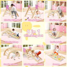 Load image into Gallery viewer, Wooden Montessori Climbing Set with Climbing Rope and Ladder

