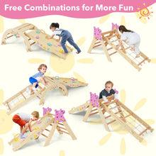 Load image into Gallery viewer, Wooden Montessori Climbing Set with Climbing Rope and Ladder
