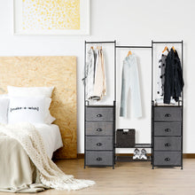 Load image into Gallery viewer, 8 Drawers Fabric Dresser Storage Clothes Rail
