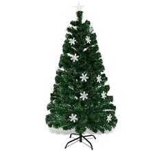 Load image into Gallery viewer, 2.1m Beautiful Green Fiber Optic Christmas Tree W/Top Star &amp; Snowflake
