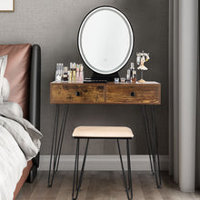 Load image into Gallery viewer, Vanity Table Set w/LED Mirror Makeup Dressing Table Cosmetic Storage Organizer
