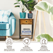 Load image into Gallery viewer, 2-Tier End Table Nightstand Industrial Coffee Snack Table W/ Drawer &amp; Open Shelf
