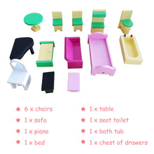 Load image into Gallery viewer, Wooden Kids 3 Storey Doll House With Furniture Accessories Mansion Playhouse Toy
