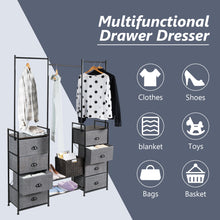 Load image into Gallery viewer, 8 Drawers Fabric Dresser Storage Clothes Rail

