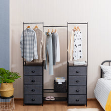 Load image into Gallery viewer, 8 Drawers Fabric Dresser Storage Clothes Rail
