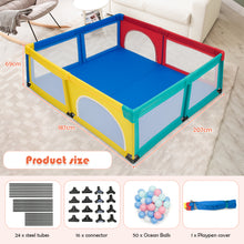Load image into Gallery viewer, Large Baby Playpen Kids Activity Center w/ 50 PCS Ocean Balls Infant Safety Gate
