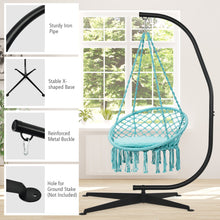 Load image into Gallery viewer, Large Heavy Duty C-stand Hanging Swing Egg Chair Hammock Frame W/ X Base 150KG
