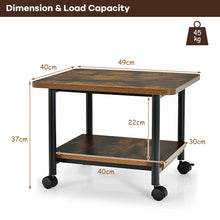 Load image into Gallery viewer, 2 Tier Wooden Printer Stand with 360° Swivel Caste
