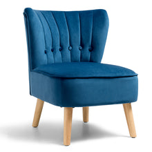 Load image into Gallery viewer, Home Velvet Accent Chair Occasional Soft Oyster Fluted Retro Bedroom Living Room
