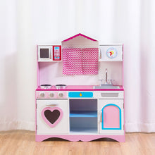Load image into Gallery viewer, Large Wooden Kids Role Play Kitchen Set Cooking Toys Girls Boys Play Set Pink
