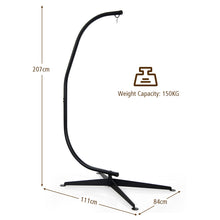 Load image into Gallery viewer, Large Heavy Duty C-stand Hanging Swing Egg Chair Hammock Frame W/ X Base 150KG
