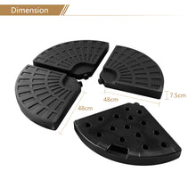 Load image into Gallery viewer, 4PCS Fan Shaped Water or Sand Filled Umbrella Base Weight Stand Heavy Duty 66KG
