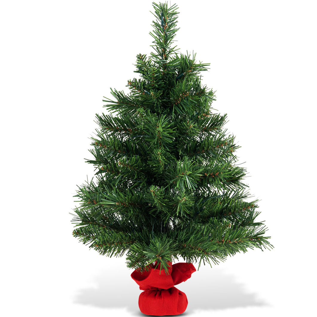 2FT/60CM Mini Artificial Christmas Tree Tabletop Xmas Trees LED Light Indoor