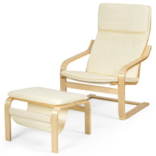 Load image into Gallery viewer, Wooden Lounge Chair with Ottoman Ergonomic Modern Accent Armchair
