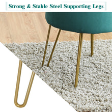 Load image into Gallery viewer, Round Velvet Storage Footstool Ottoman Makeup Dressing Vanity Chair Seat Stool
