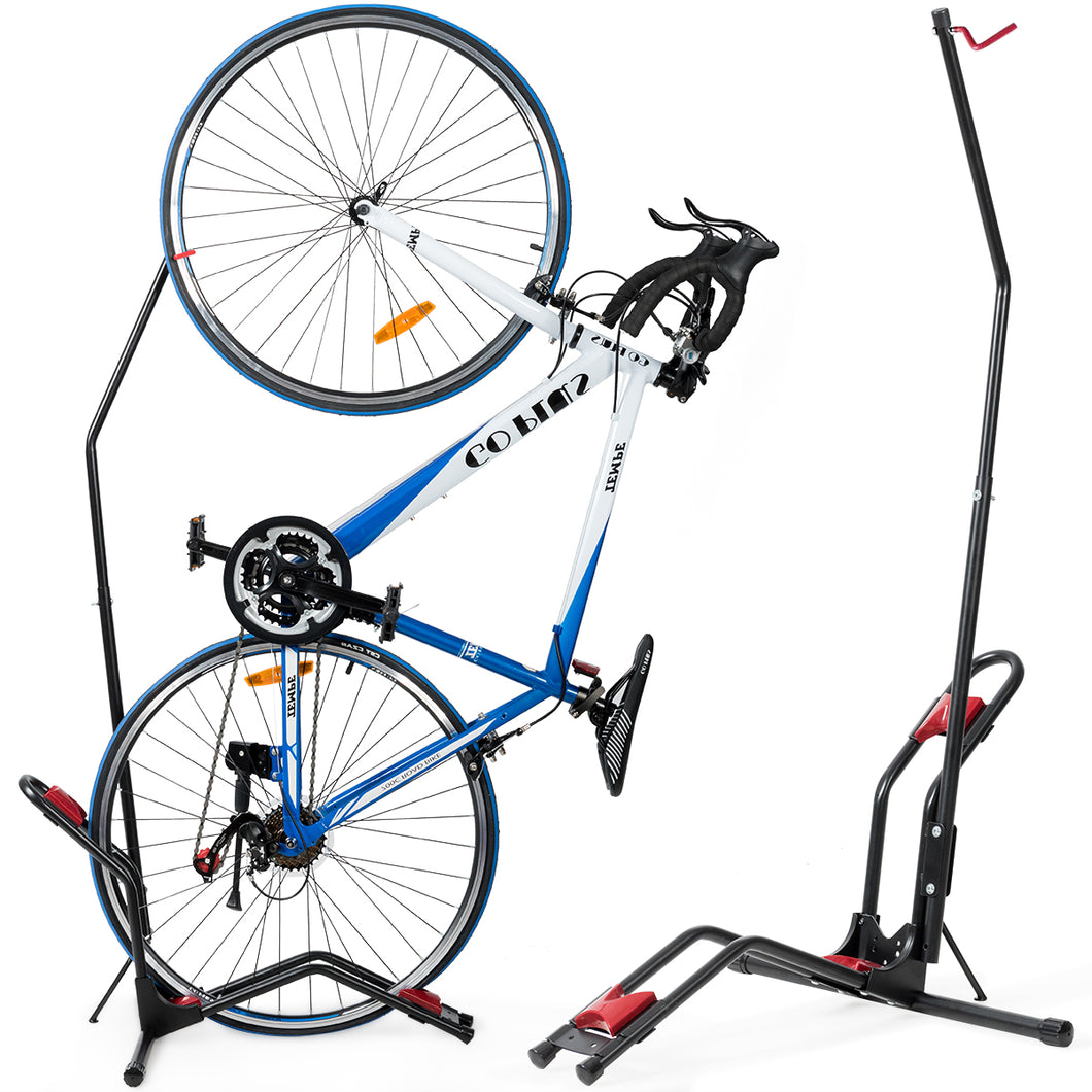 Bike Rack Floor Stand for Vertical and Horizontal Carbon Steel Space Saving Bike Rack Stand