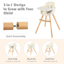 Load image into Gallery viewer, Wooden Baby Highchair Infant Child Feeding Seat Detachable Comfortable Cushion
