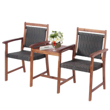 Load image into Gallery viewer, Garden Acacia Wood Companion Bench 3-Piece Patio Hardwood Loveseat Chair with Coffee Table

