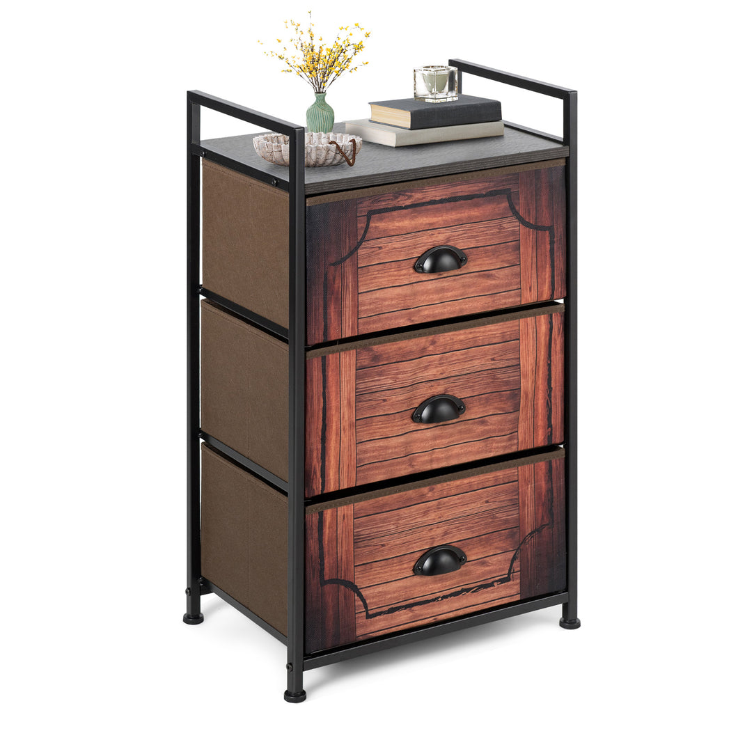 Storage Cabinet Organizer Unit 3 Drawer Fabric Dresser Tower Bedroom Nightstand